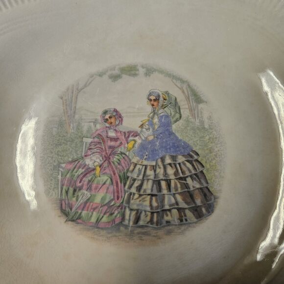 Vintage GODEY PRINTS Salem China Victorian SERVING PLATTER Plate 12x9.5 - Picture 2 of 7